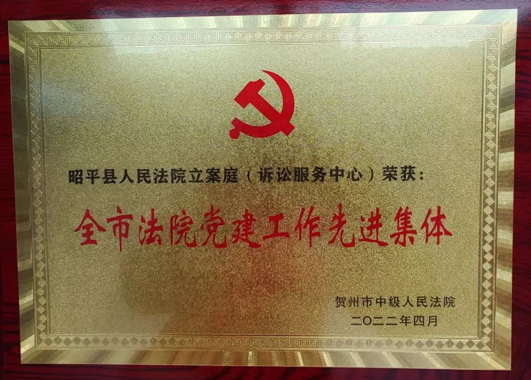 喜讯！昭平县法院党建工作获多项市级荣誉