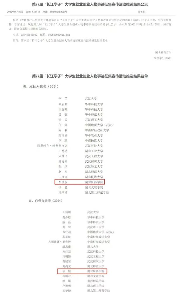 榜样！2名湖医药人荣获“长江学子”称号