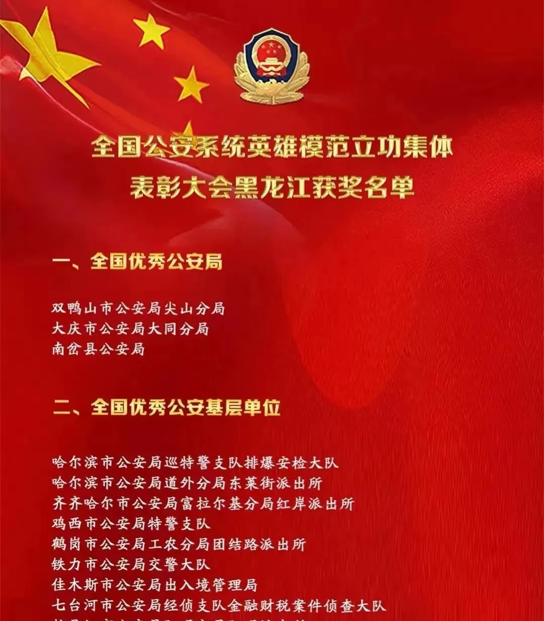 国字号荣誉！大同公安分局荣获全国优秀公安局荣誉称号