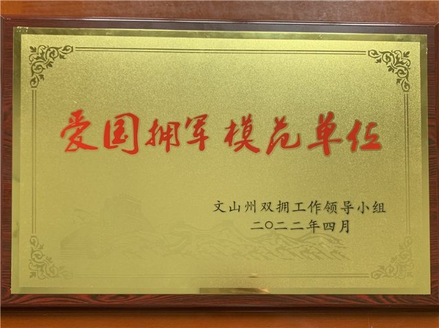 点赞！文山州文化和旅游局荣获“爱国拥军模范单位”称号