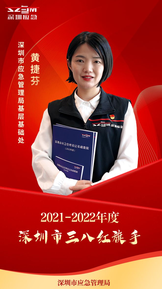 深圳市应急管理局黄捷芬荣获“深圳市三八红旗手”称号
