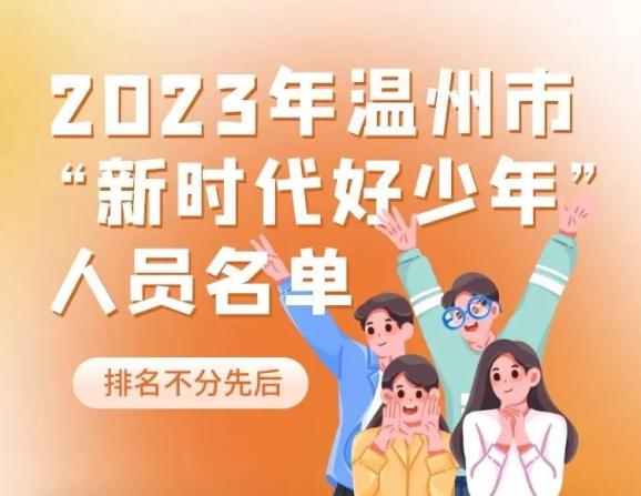 榜样！文成4人获“新时代好少年”称号